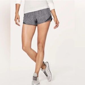 Lululemon Hotty Hot Marl Heather Grey 2.5” Running Athletic Shorts Sz 4